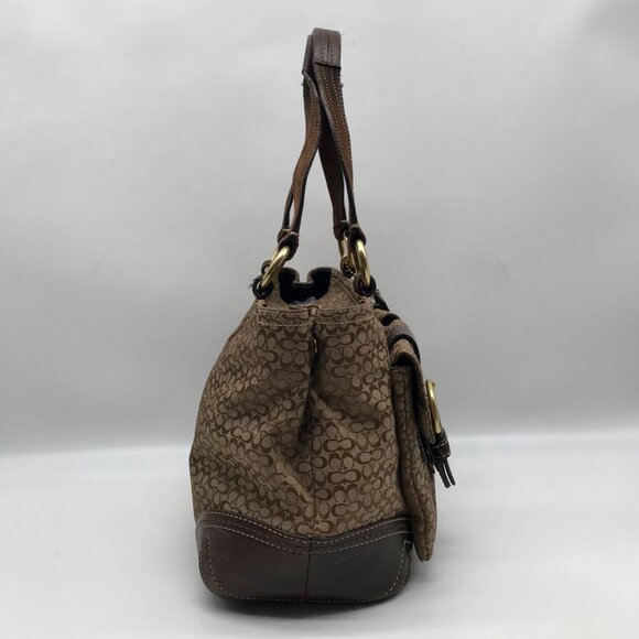 Coach Dark Brown & Khaki Monogram Canvas Vintage Soho Satchel Bag 3646 - Picture 4 of 11